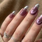 11 Modern Metallic French Tip Nail Ideas: Silver Bands To Plum Cat-Eye Trends